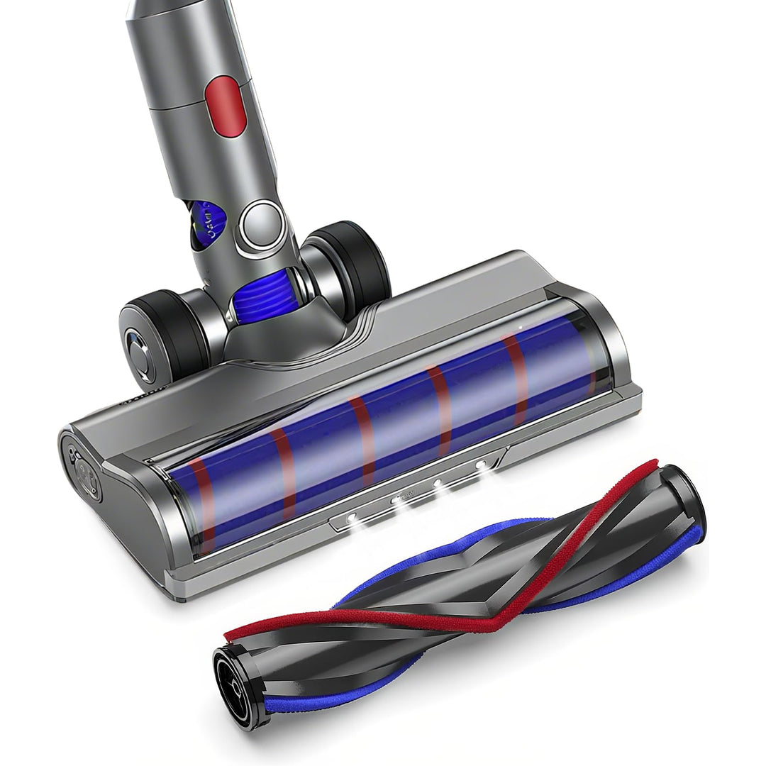 Bürste kompatibel für Dyson V7, V8, V10, V11, V15, Bürste mit 4-LED-Leuchten, Bürste mit 2 Ersatzrol