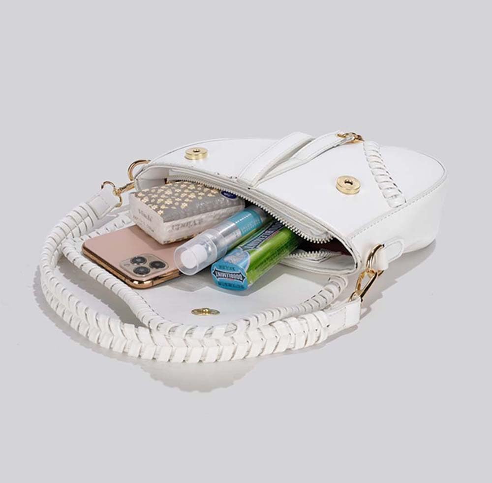 Purfanree Trendige Satteltasche, Clutch, Handtasche, Umhängetasche, Henkeltasche, Schultertasche, Cr
