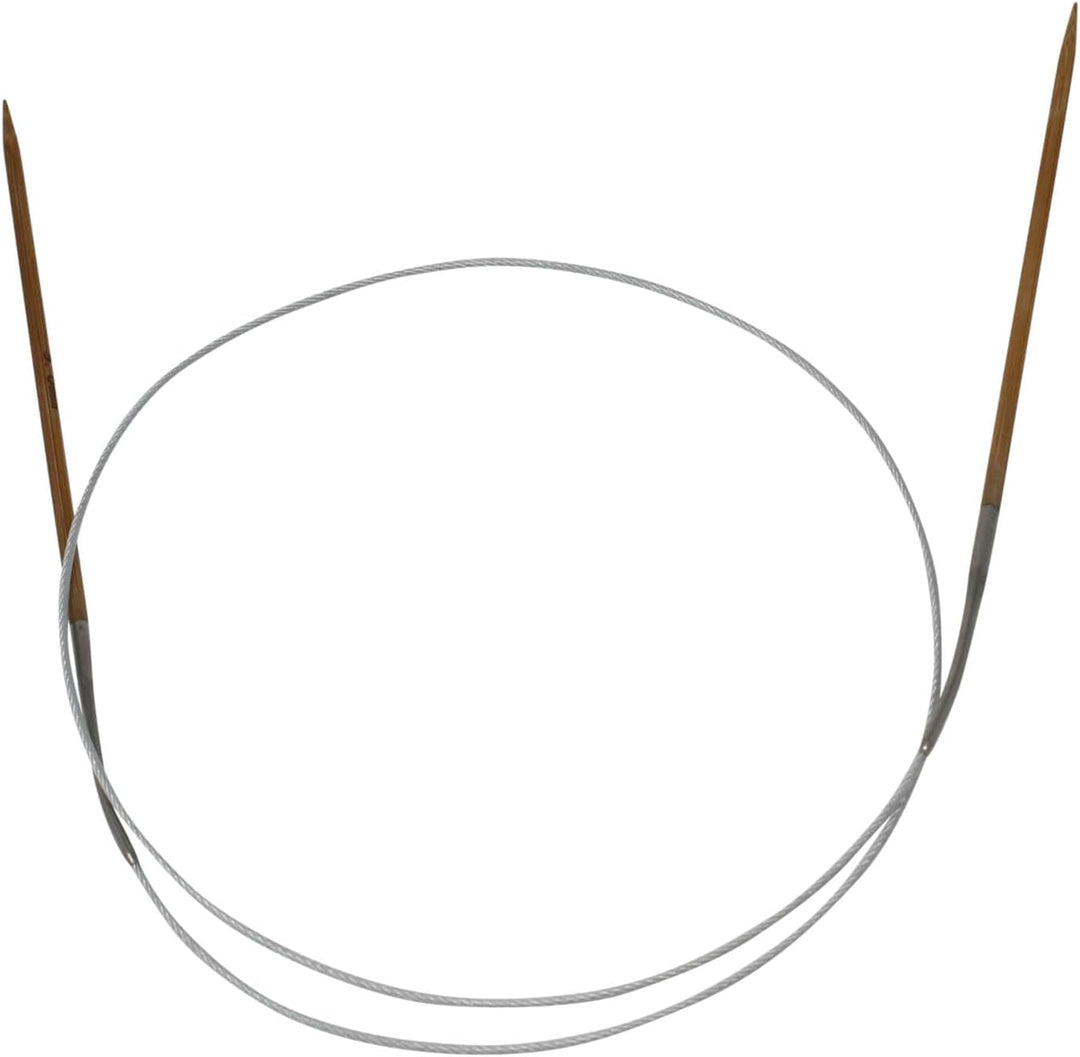 Bambus Rundstricknadel 80cm verschiedene Stärken- neu mit hochwertigem Metallseil- Stricknadel aus g