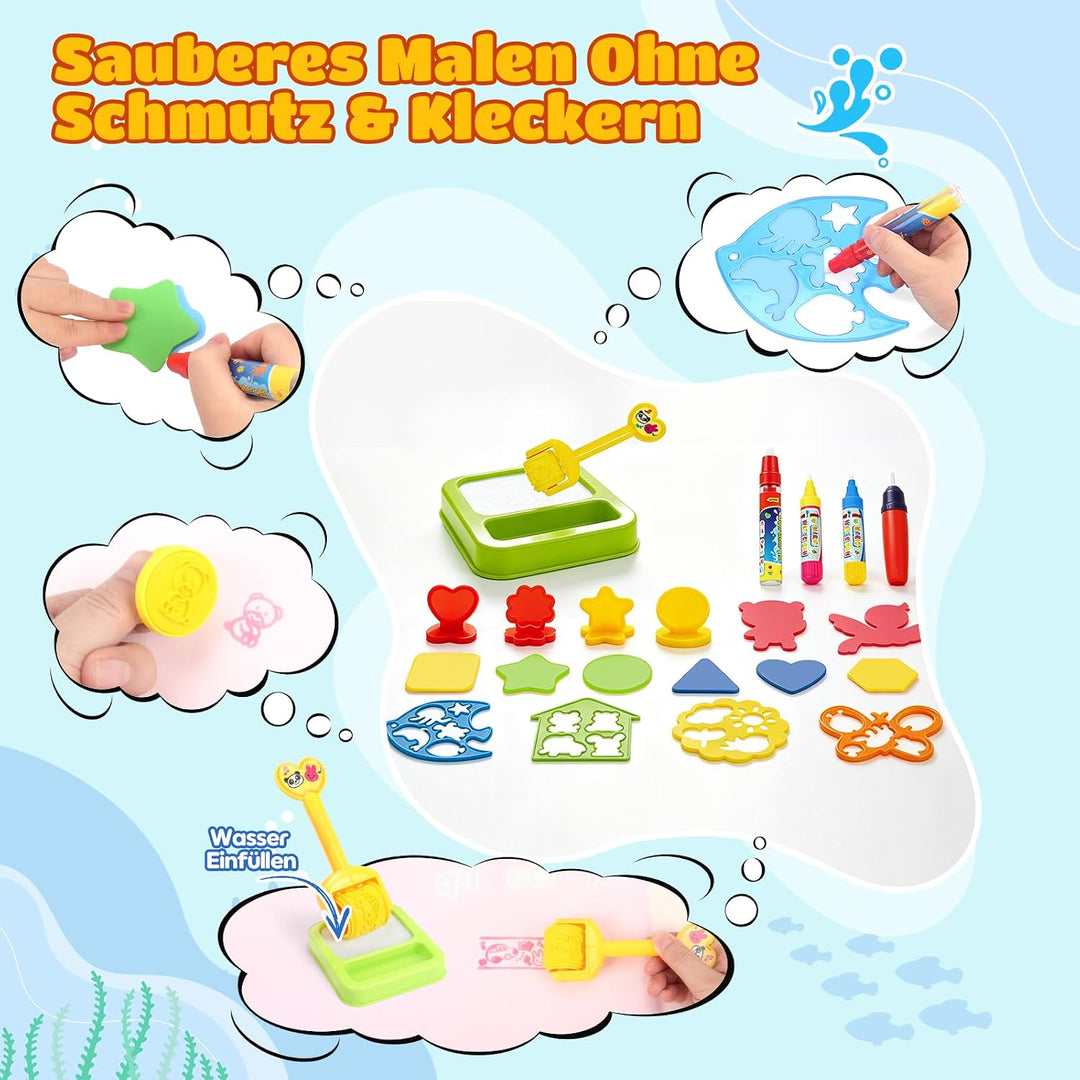 Spielzeug Kinderspielzeug ab 1, 2, 3 Jahren - Malmatte mit Wasserstift, Aqua Magic Doodle Painting M