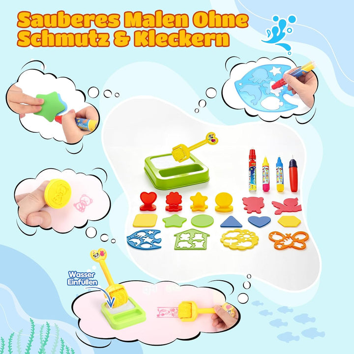 Spielzeug Kinderspielzeug ab 1, 2, 3 Jahren - Malmatte mit Wasserstift, Aqua Magic Doodle Painting M