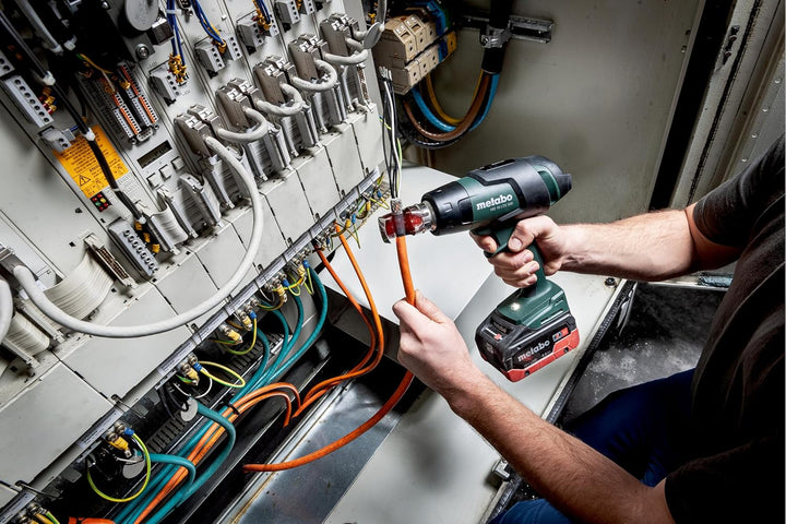 Metabo Akku-Heissluftgebläse HG 18 LTX 500 – 610502840 – 18 V – Leichtes Heissluftgebläse für leistu