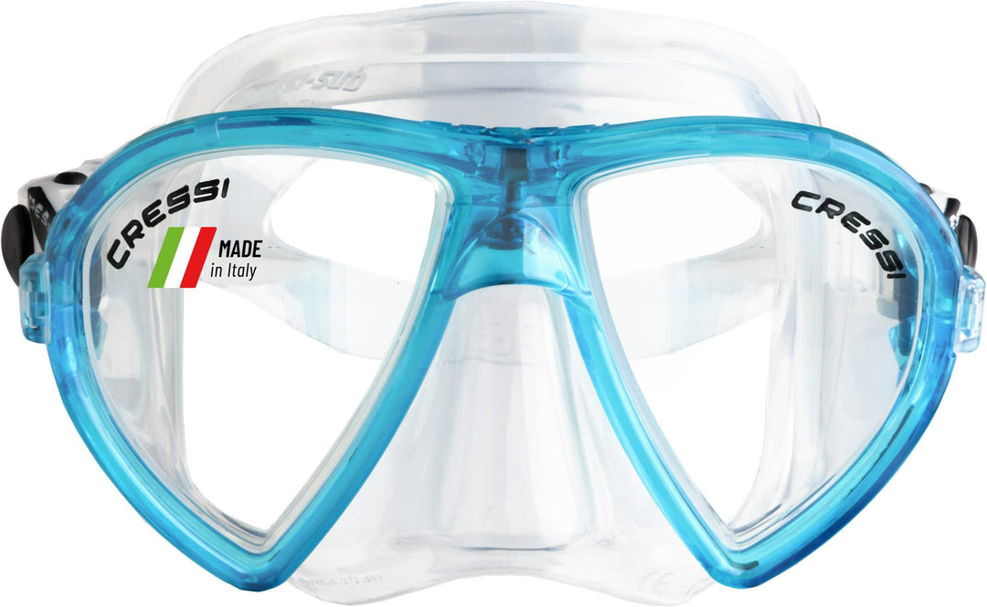 Cressi Tauchmaske Ocean Schnorchelmaske Transparent/Aquamarin, Schnorchelmaske Transparent/Aquamarin