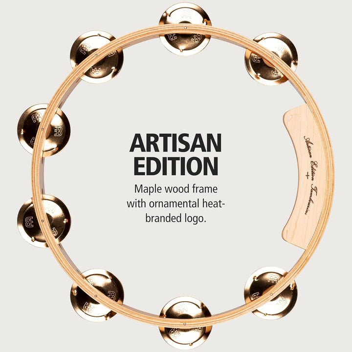 Meinl Percussion AE-MTA1BO Tambourine, Artisan Edition, 25,4 cm (10 Zoll) Durchmesser, einreihig mit