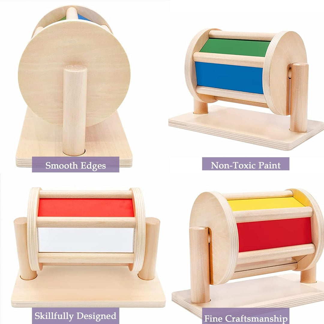 YAANI Montessori Spinning Drum Montessori Spielzeug für Säugling 6-12 Monate 1 Jahr alte Babys Klein