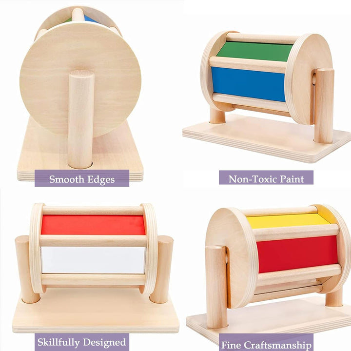 YAANI Montessori Spinning Drum Montessori Spielzeug für Säugling 6-12 Monate 1 Jahr alte Babys Klein