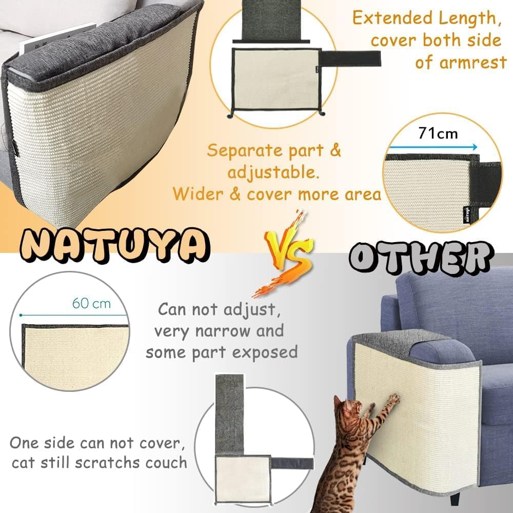 NATUYA Kratzschutz Sofa Katze Möbelschoner von Katzen - Katzenmöbel Schutz,Kann entfernt Werden, ohn