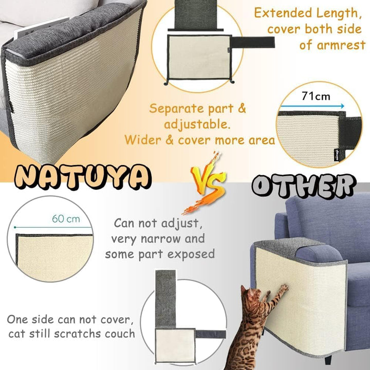 NATUYA Kratzschutz Sofa Katze Möbelschoner von Katzen - Katzenmöbel Schutz,Kann entfernt Werden, ohn