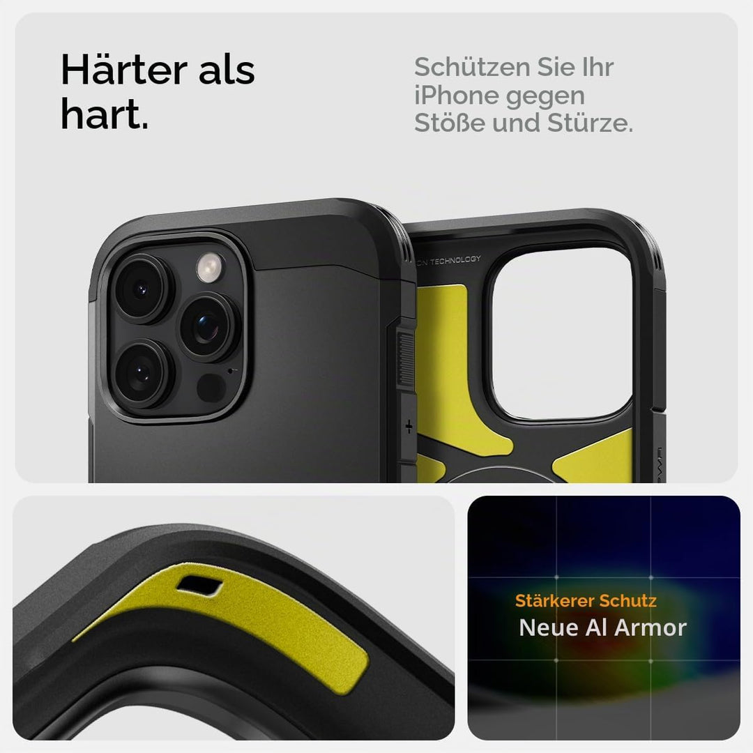 Spigen für iPhone 16 Pro Kamerasteuerung Aktivierte Hülle Tough Armor T (AI) MagFit, Kompatibel mit