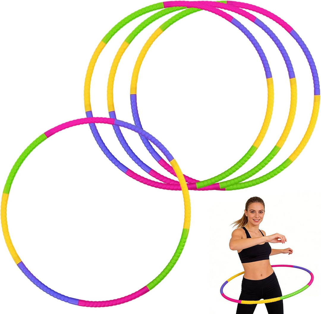 Hula Hoop Reifen Kinder, 4er Set (58cm, 100g) 8 Abschnitte Hula Hoop Reifen Abnehmbare Hoola Hoop fü