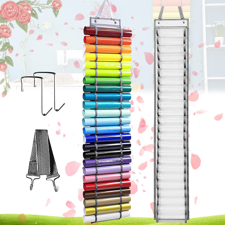 Begpoee Vinyl-Rollen-Organizer, Vinylrollenhalter Wandhalterung, Vinyl Rollenhalter, Vinyl Organizer
