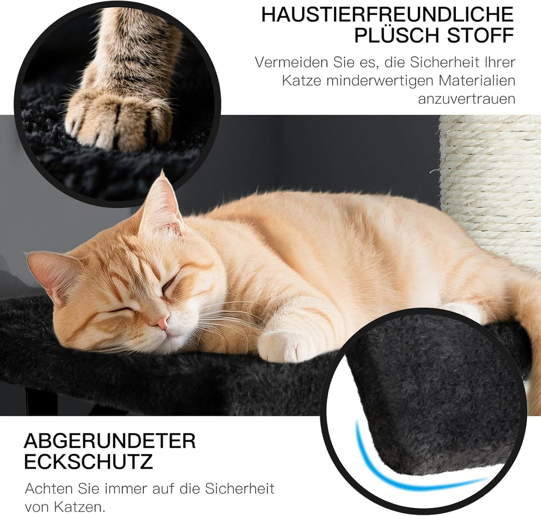 Zvonema Kletterwand Katzen, Katzen Wandelemente 10-teilig, Stabiler Holz Katzenwand, Bequem Plüsch K