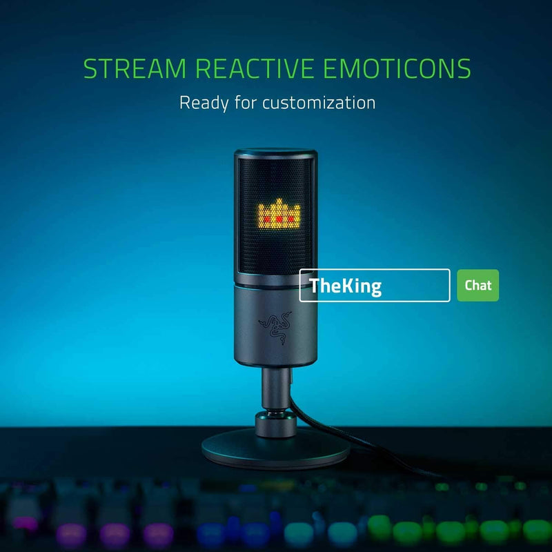 Razer Seiren Emote - USB Kondensator-Mikrofon für Streaming mit Emoticon Display (8-Bit-LED-Display,