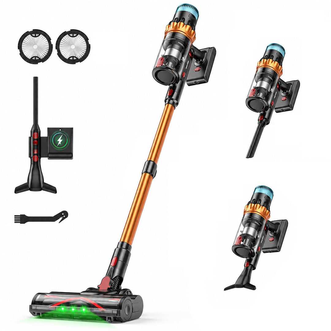 TechRise Akku-Stabstaubsauger, 58KPA/680W/70 Min, LED-Touchscreen, 3+Smart-Modi, Anti-Tangle &amp; 8-in-