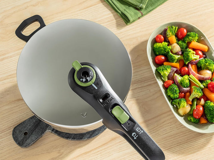 Tefal P2580702 Secure Trendy Schnellkochtopf 6 L mit Korb | 2-Stufen-Garregler: Intensivstufe 117°C,