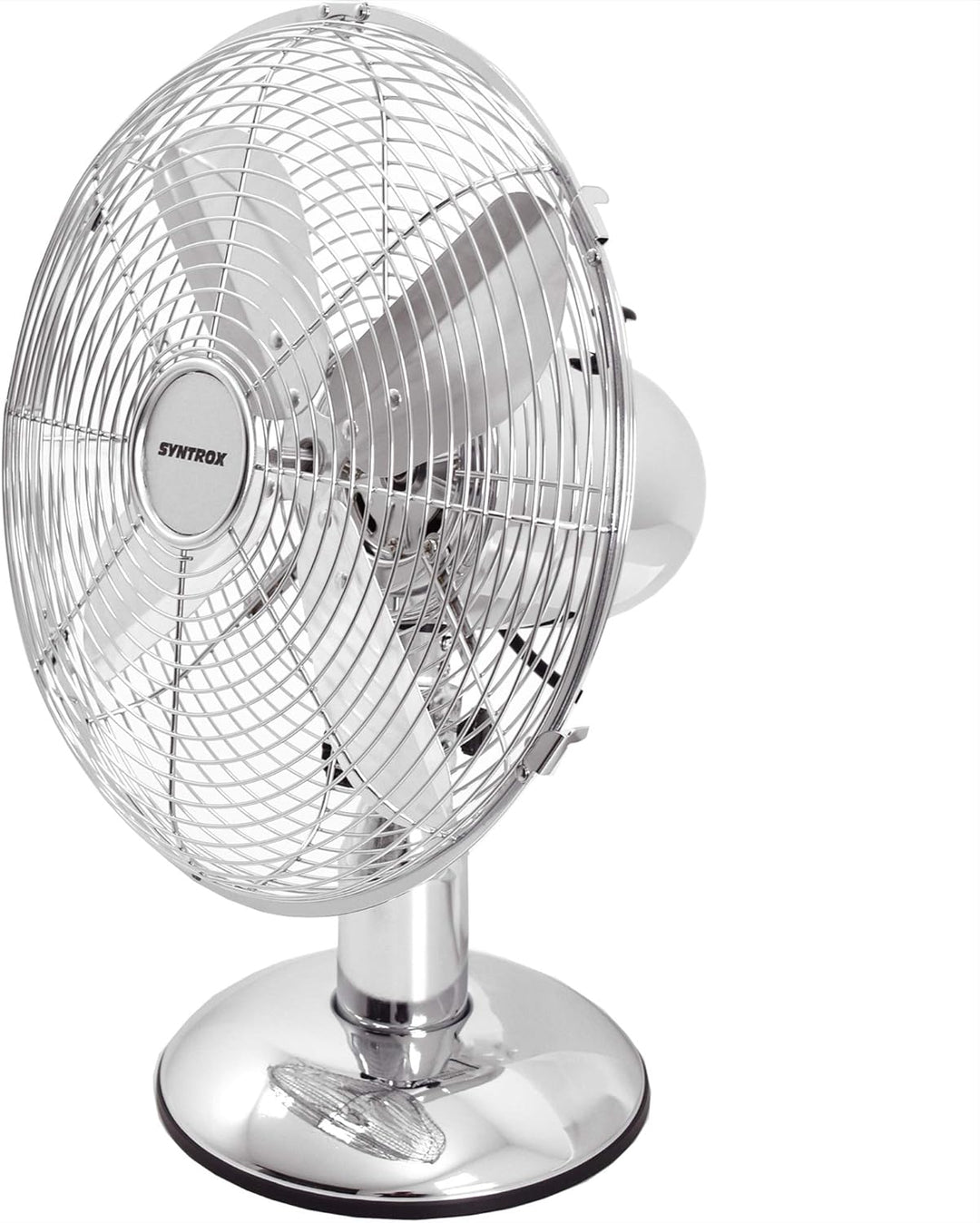 Syntrox Germany TVT-33W Chrome Retro 12" 35 cm Tischventilator mit 3 Geschwindigkeiten, Oszillation
