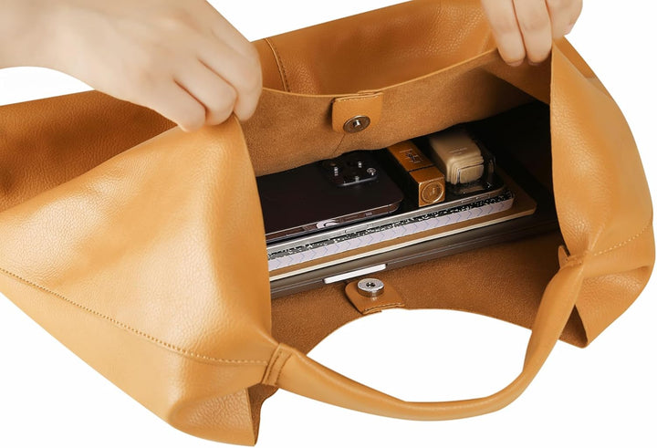 Leder-Tragetasche, übergrosse Hobo-Taschen, grosse Tragetasche für Frauen, Arbeit, vegane Leder-Hand