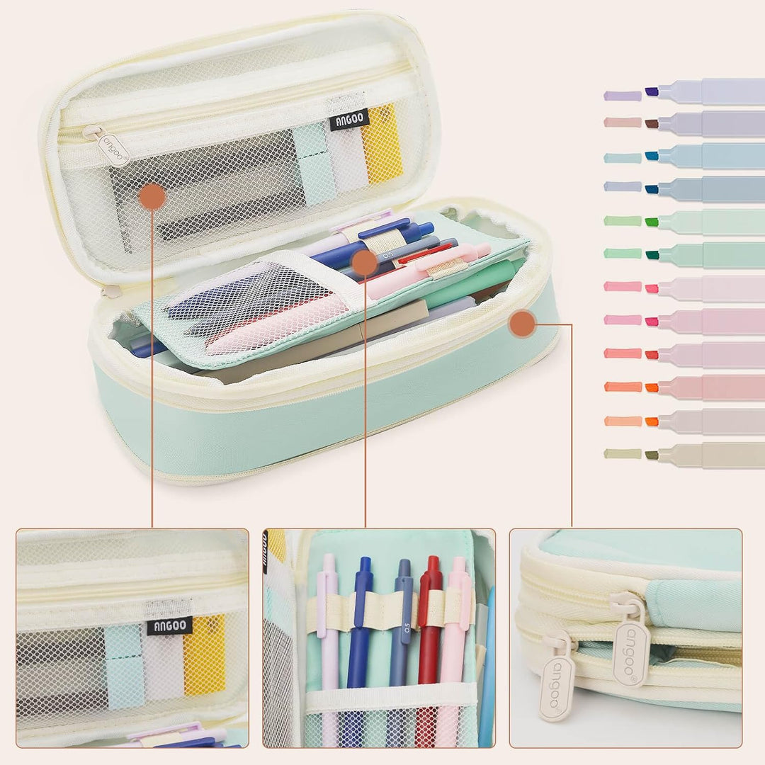 52Ästhetischer Schulbedarf mit süsser Federmappe Schreibwaren für Mädchen Blau school supplies, Blau