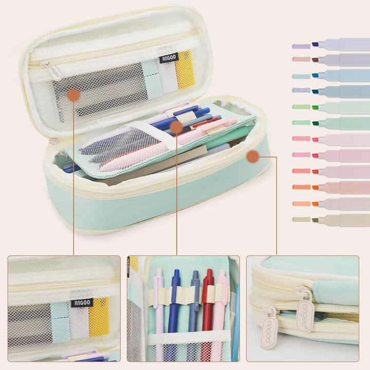 52Ästhetischer Schulbedarf mit süsser Federmappe Schreibwaren für Mädchen Blau school supplies, Blau