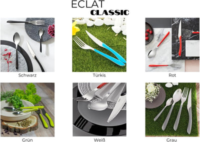 Amefa ECLAT Nature Besteckset, 24-teilig, Besteck Set für 6 Personen, braune Holz-Griffe, Spülmaschi