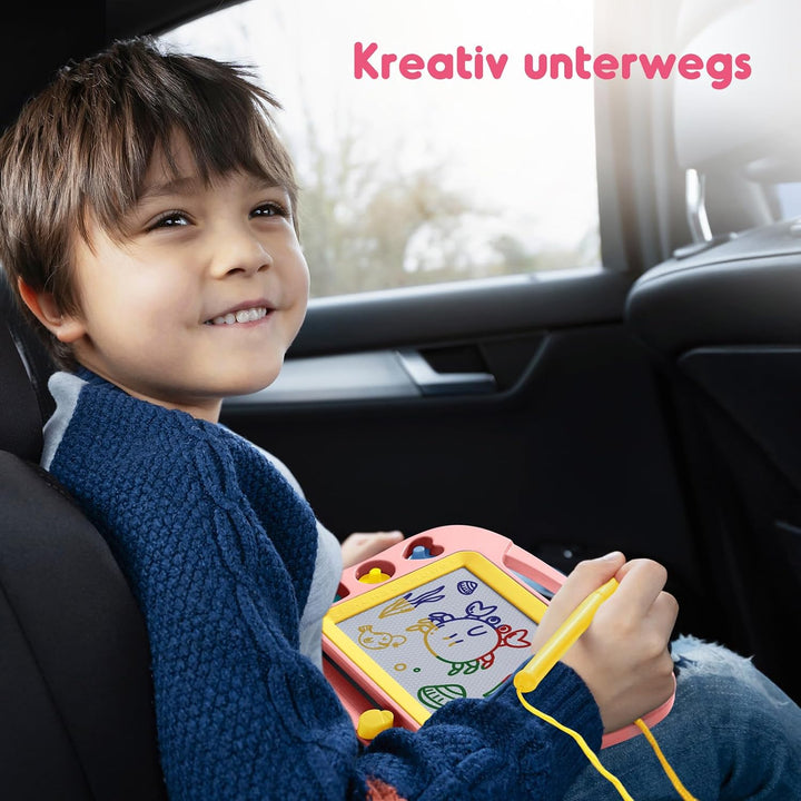 SGILE Magnetische Maltafel Zaubertafel Kinder, Magnet Magnettafel mit 4 Stempeln, Kreatives Spielzeu