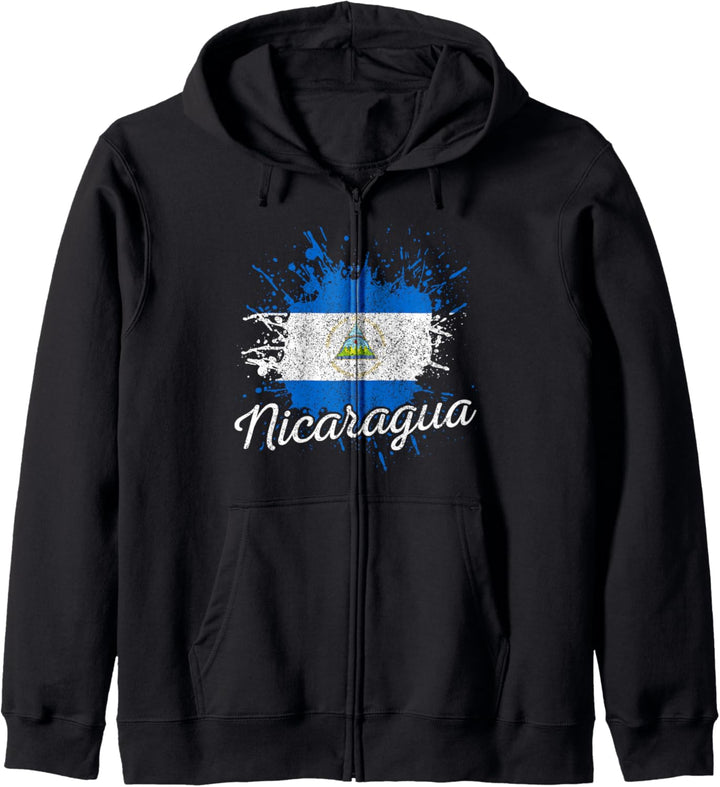 Nicaragua Flagge Vintage Souvenir Kapuzenjacke