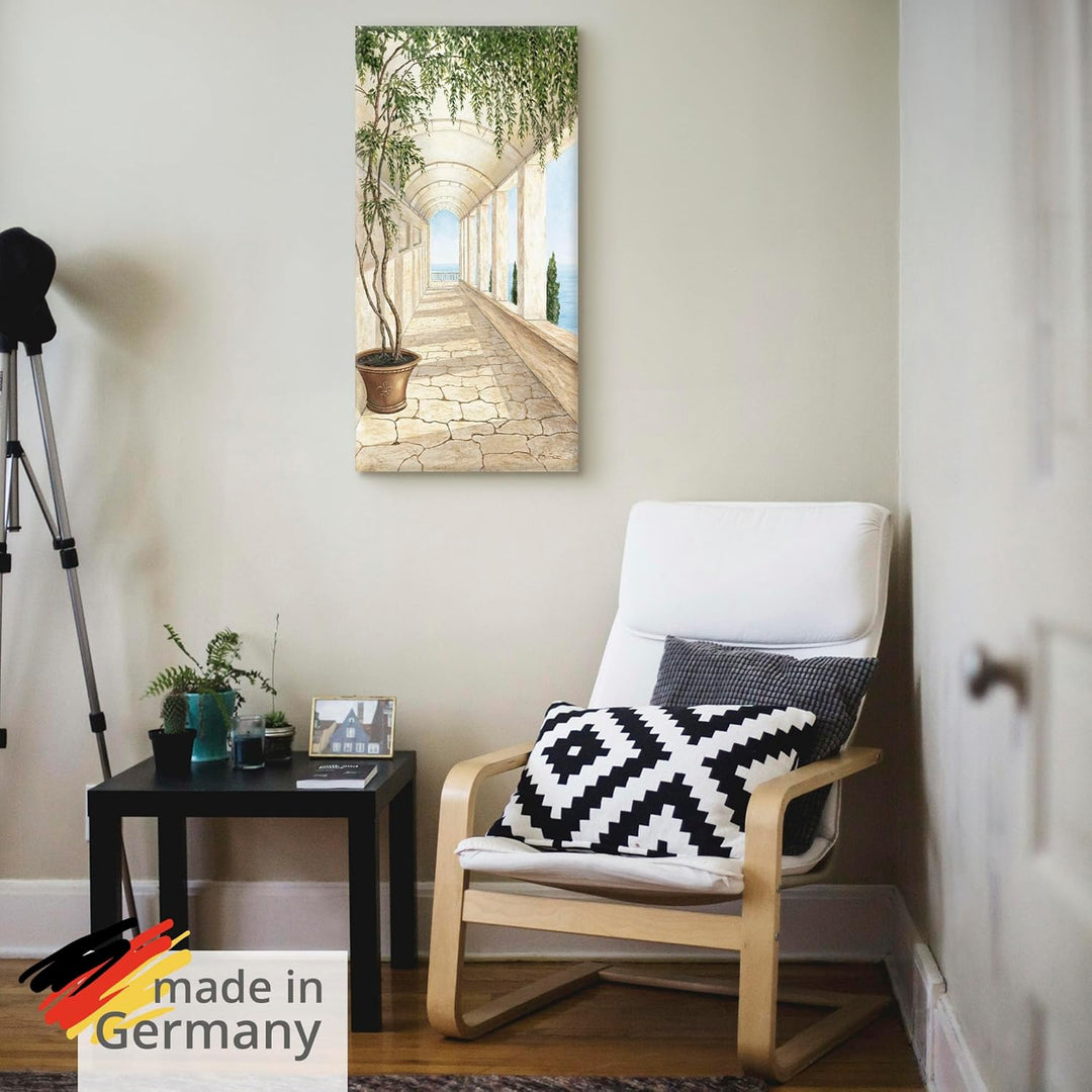ARTLAND Wanddeko Leinwand Bilder Wandbild Architektur Gebäude Sehenswürdigkeiten Malerei Creme A5VL