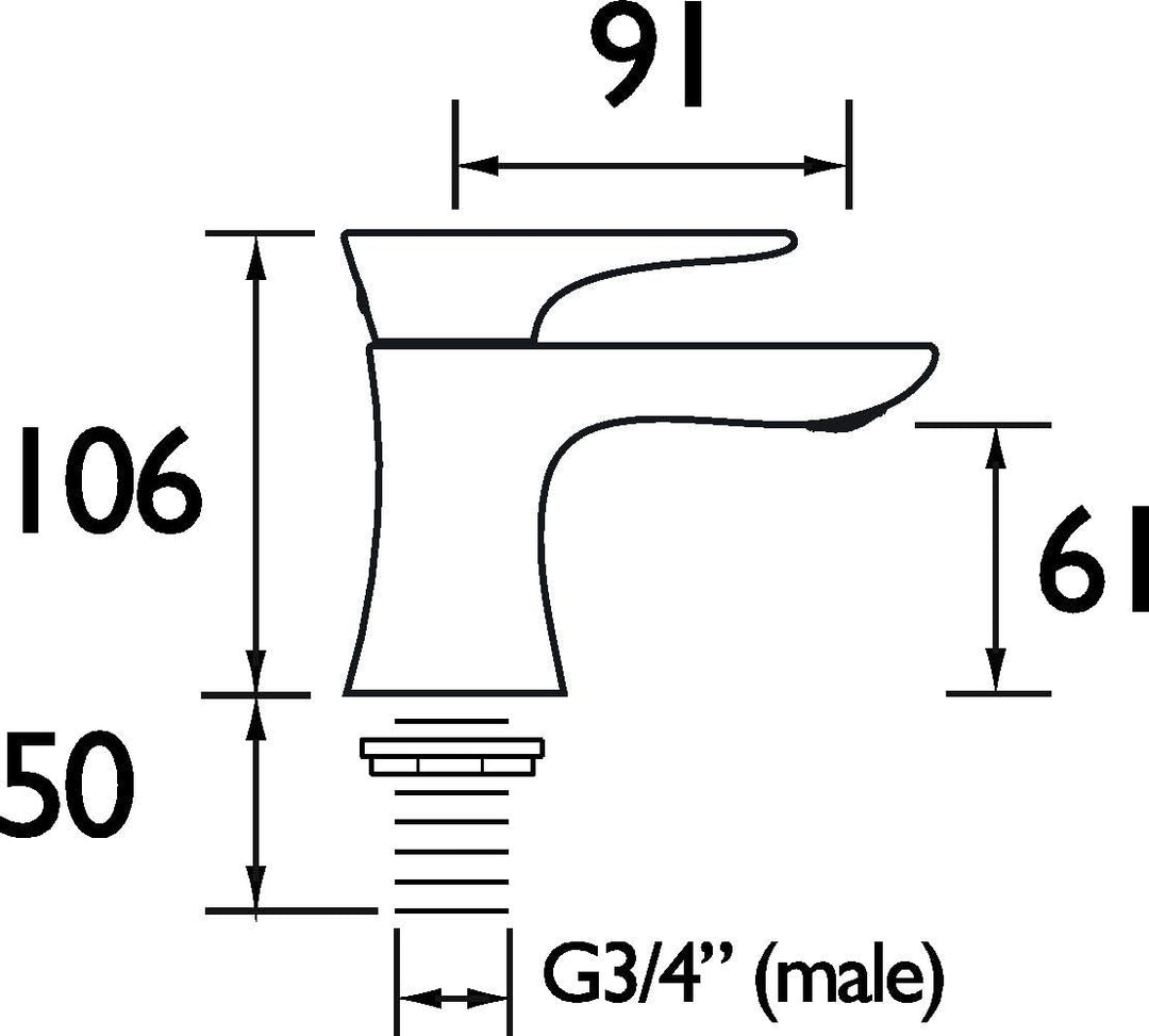 Bristan HOU 3/4 C Sanduhr Badewannenarmatur, Chrom Bath Pillar, Bath Pillar