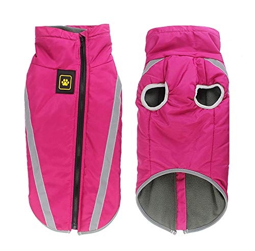 Idepet Wasserdichter Hundemantel Winter Warme Jacke, Winddichte Haustierkleidung Hundejacke Outfit f