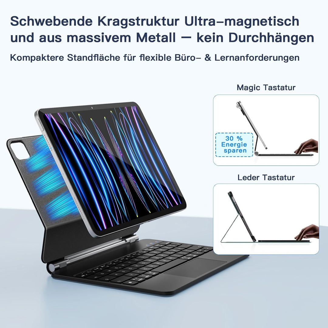 RAYMCRAFT für iPad Air 11 Zoll (M4/M3/M2) &amp; iPad Pro 11 Zoll (4./3./2./1. Gen.) Hülle mit Tastatur,