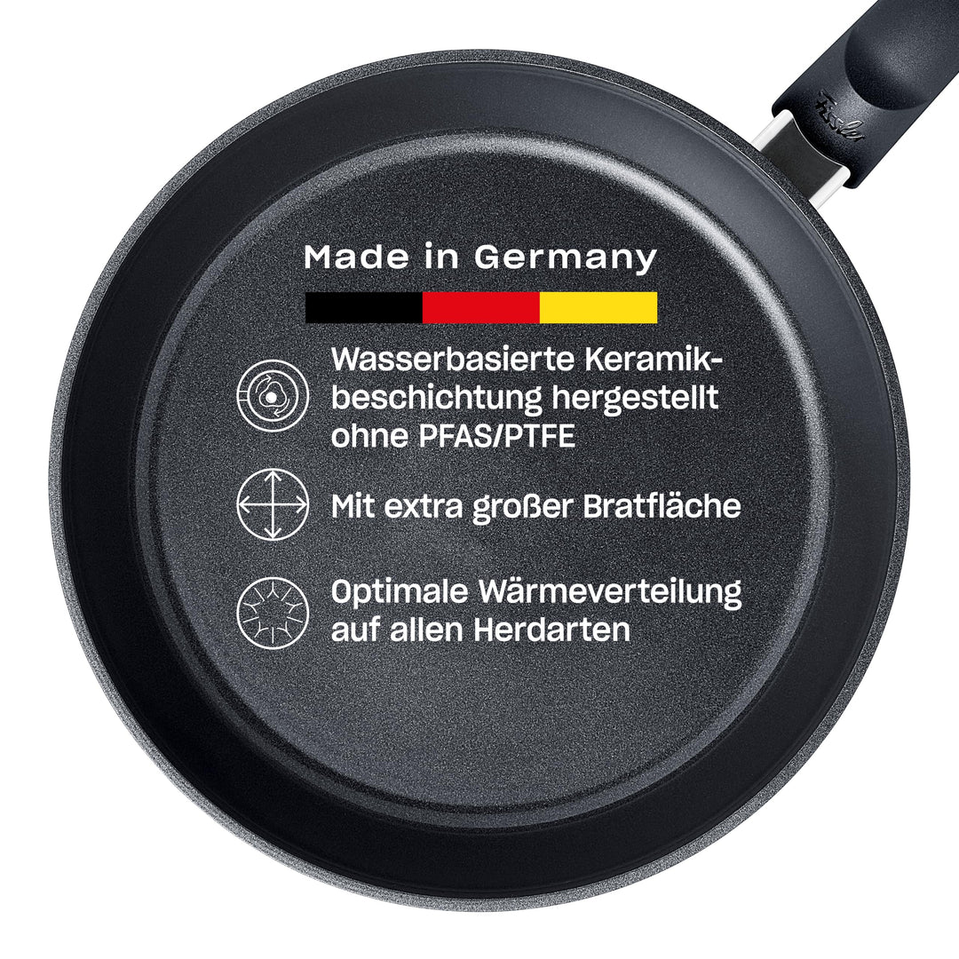 Fissler Ceratal Comfort Orbit Black/Aluminium-Pfanne, Keramik-beschichtet (Ø 28 cm) Ceramic Bratpfan
