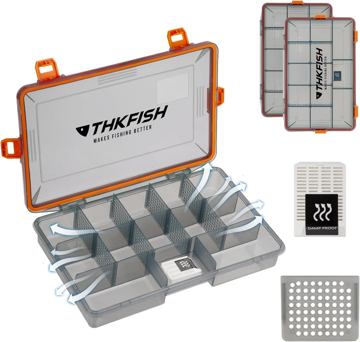 THKFISH Wasserdichte Angelkoffer, 2PCS 3600 Angelbox, Transparente Tackle Box, Angelboxen mit Heraus