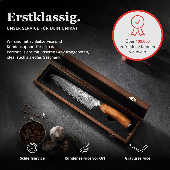 zayiko Minami Premium Guyto Chefmesser mit 20 cm Klinge gefertigt aus 67 Lagen echtem Damaststahl mi