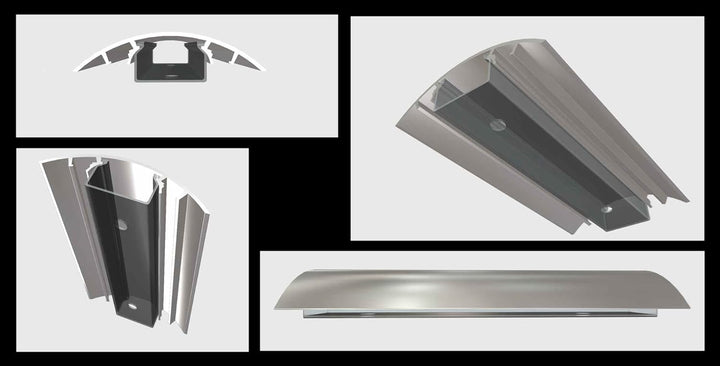 TV Design Aluminium Kabelkanal Edelstahl gebürstet Look in verschiedenen Längen von ALUNOVO (Länge: