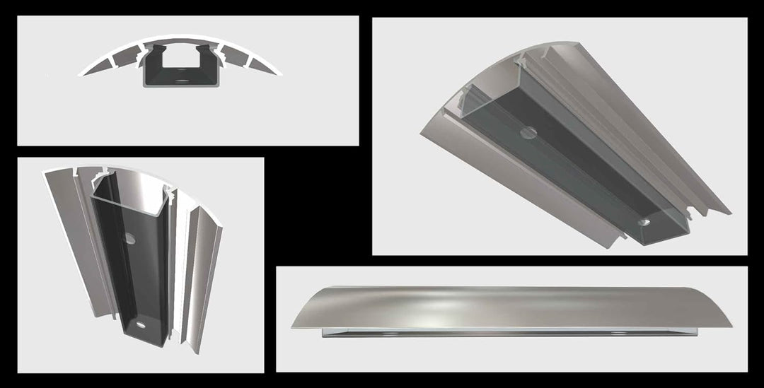 TV Design Aluminium Kabelkanal Edelstahl gebürstet Look in verschiedenen Längen von ALUNOVO (Länge:
