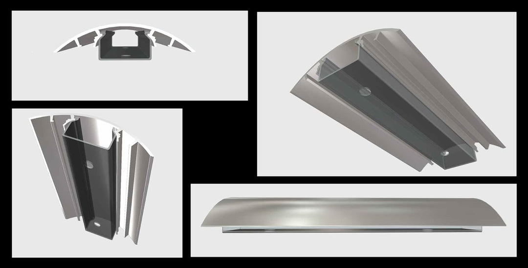 TV Design Aluminium Kabelkanal in silbermatt eloxiert in verschiedenen Längen von ALUNOVO (Länge: 30
