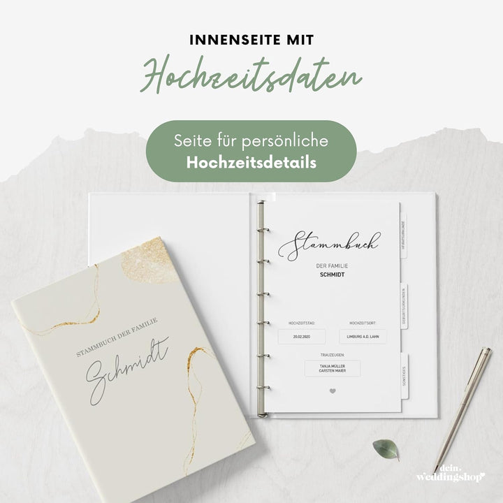 Stammbuch der Familie - Familienstammbuch Hochzeit Standesamt - Lovebirds - Hardcover (16x21cm, PERS