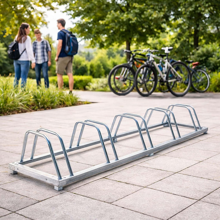 Fahrradständer für 5 Räder 158x39x25cm verzinkt und für Wandmontage