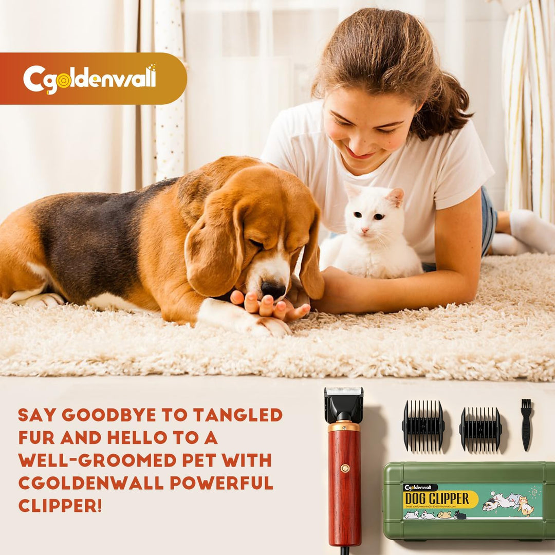 CGOLDENWALL Hundeschermaschine Leise Profi 55W, Geräusch- Und Vibrationsarm Katze Tierhaarschneider,