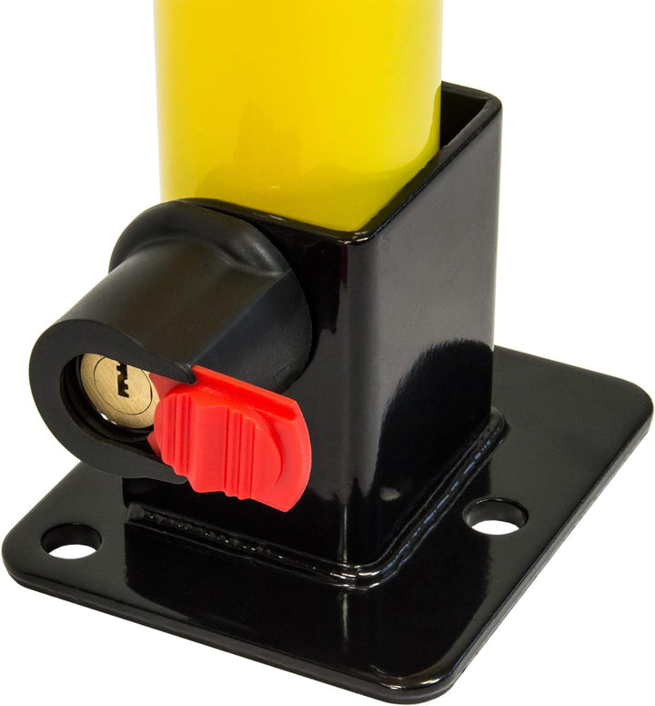 SCHMIDT security tools Parkbarriere klappbar Parkplatzsperre T-Form Schloss Auto Parkplatz-Schranke