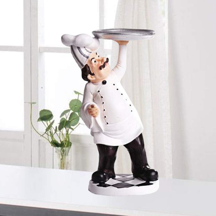 Supvox Französischer Koch Figur Koch Koch Sammlerstück für Theke Restaurant Café Bäckerei Hotel Tisc