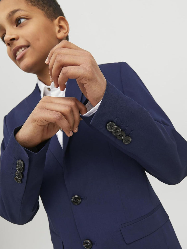 JACK &amp; JONES Boy Einreihiger Blazer und Hose JPRSOLAR Anzug Junior 170 Medieval Blue, 170 Medieval B