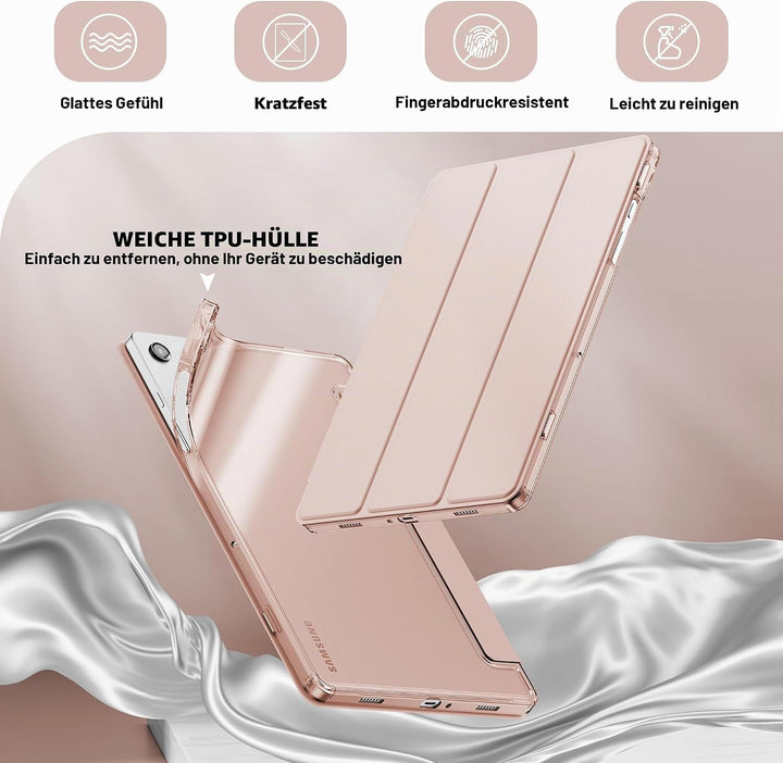 INFILAND Hülle für Samsung Galaxy Tab A11+/A9+11 Zoll (2023/2025),Schlanke Standfunktion Kristallkla