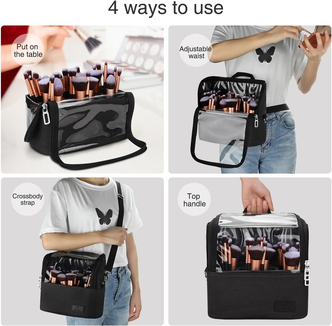 Relavel Kosmetiktasche, Make up Pinsel Tasche, Gross Make up Organizer, Stand-up Kulturbeutel Wasser