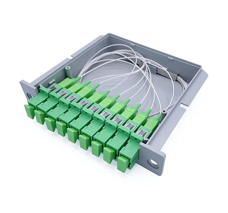 Elfcam® - Optischer Splitter Glasfaser-PLC-Splitter (Fasersplitter) SC/APC, PLC DIN-Schiene Montage