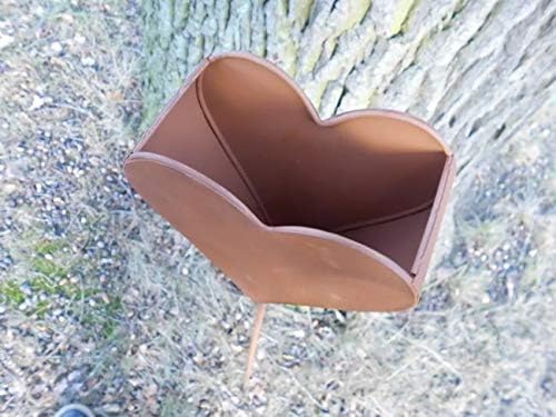 Herz am Stab Gartenstab Gartenstecker Pflanztopf Eisen Rost 118 cm