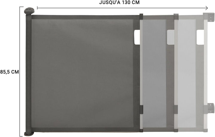 IDMarket - Einziehbares Schutzgitter für Haustiere 130 cm grau