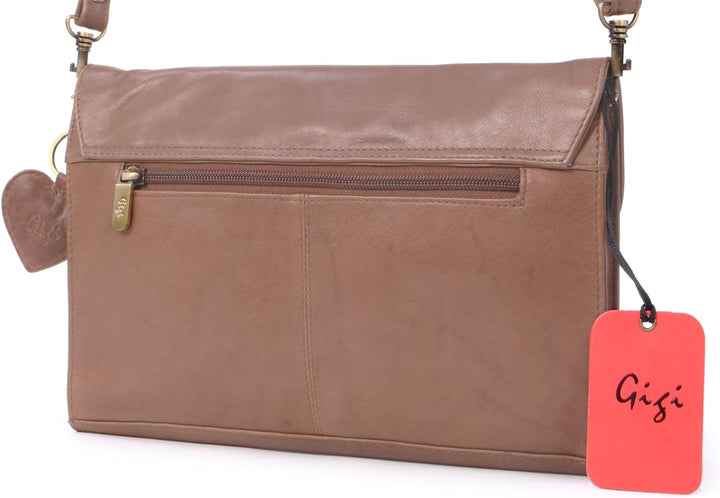 Gigi - Damen Leder Umhängetasche Klein - Crossbody Bag - Abendtasche - Clutch mit Abnehmbarer Verste