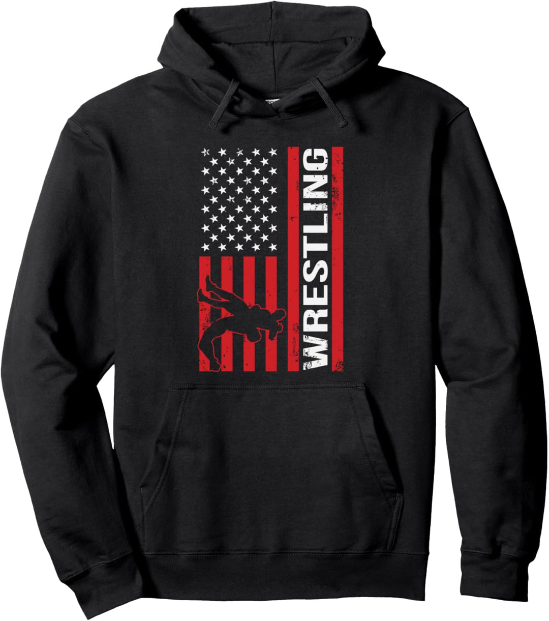American Flag Competitive Wrestling Team Pullover Hoodie
