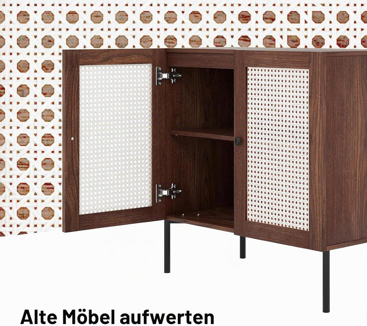 selliner Wiener Geflecht Weiss,40cm X 100cm Schimmelfest Rattan,PE Plastik Wasserdicht Rattan Geflec